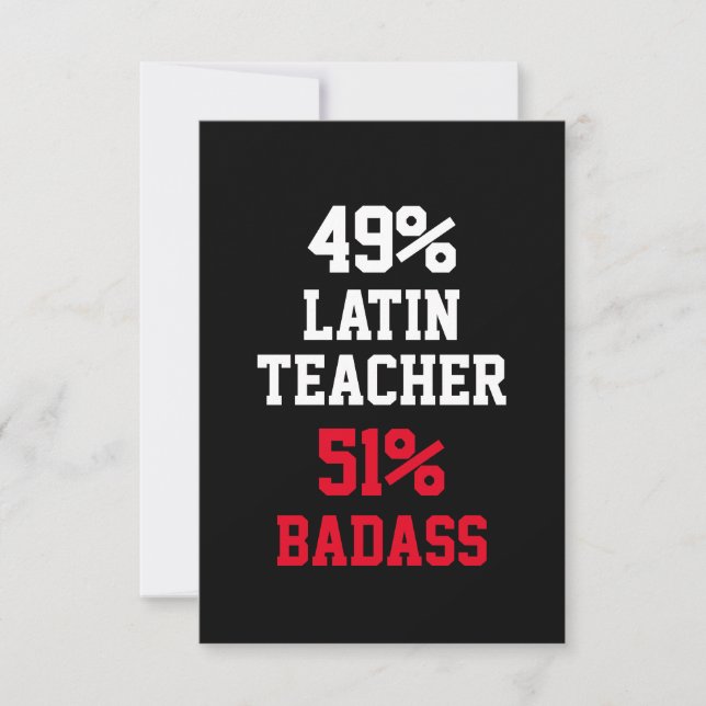 Latin Teacher Badass Card (Front)
