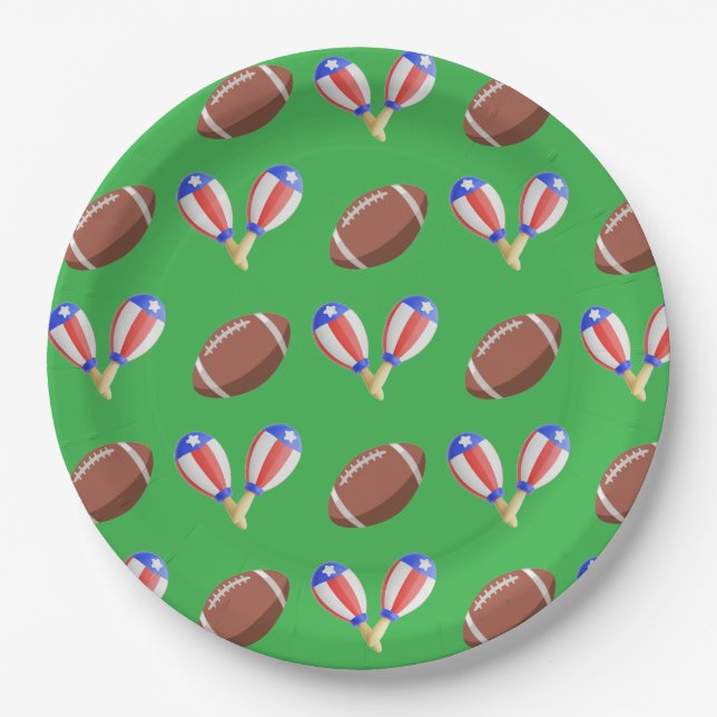 Latin-themed Super Bowl Paper Plate (Front)