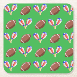 Latin-themed Super Bowl Square Paper Coaster