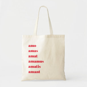 Latin Tote Bag, Amo Amas Amat, Schooldays Theme Bag