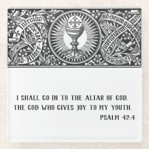 Latin Traditional Catholic Religious Prayer Priest Glass Coaster