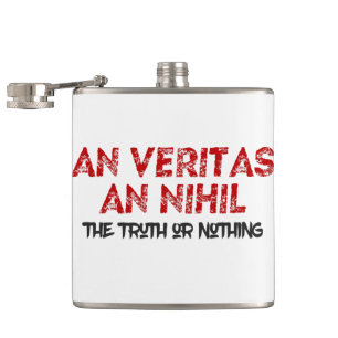 Latin Truth Quote Hip Flask