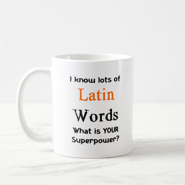 latin words coffee mug (Left)