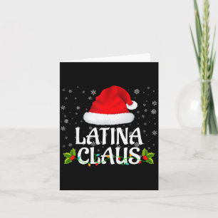 Latina Claus Christmas Lights Santa Pajama Family  Card