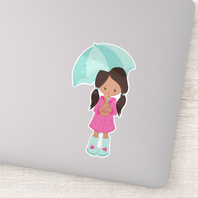 Latina Girl, Girl In Raincoat, Girl With Umbrella (Detail)