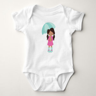 Latina Girl, Girl In Raincoat, Girl With Umbrella Baby Bodysuit