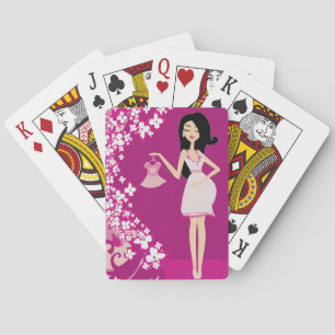 latina pregnant woman playing cards