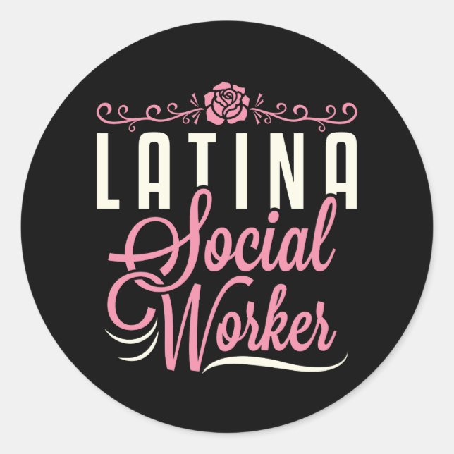 Latina Social Worker Classic Round Sticker (Front)