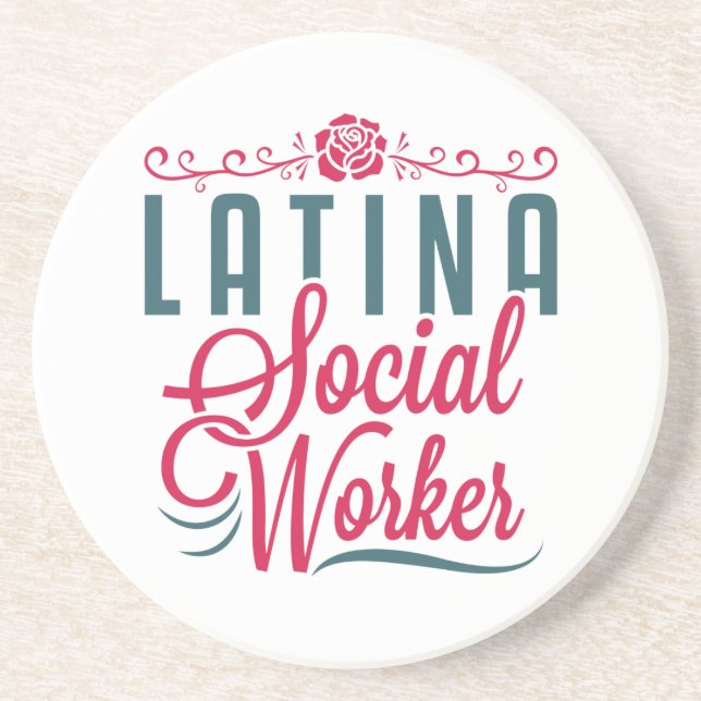 Latina Social Worker LCSW Latinx Hispanic Coaster (Front)