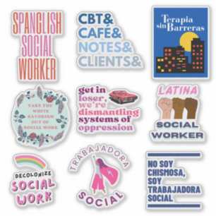 Latina Social Worker   Trabajadora Social Stickers
