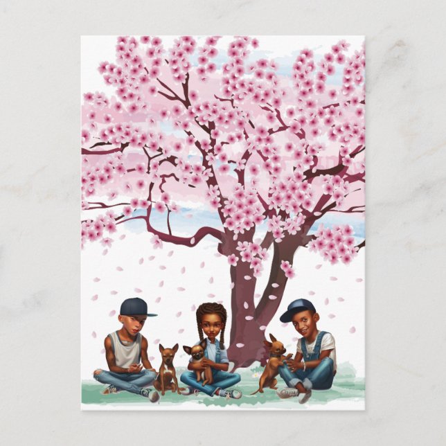 Latino Boys with Chihuahuas Postcard (Front)