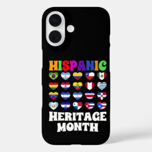Latino Countries Flags Heart, Happy Celebration  iPhone 16 Case