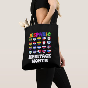 Latino Countries Flags Heart, Happy Celebration  Tote Bag