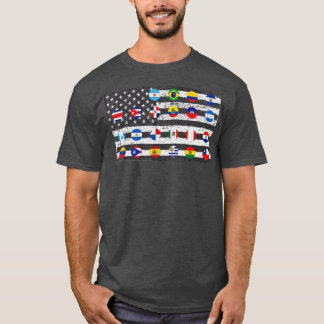 Latino Countries Hispanic Heritage Month Flags Dis T-Shirt
