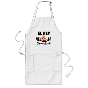Latino Dad El Rey de la Carne Asada Long Apron