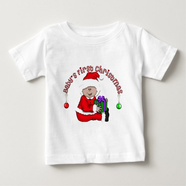 Latino Elf Baby 1st Christmas T-Shirt (Front)