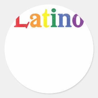 Latino Gay LGBT Distressed Rainbow Design  Classic Round Sticker