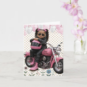 Latino Girl Bad to the Bone Birthday Card