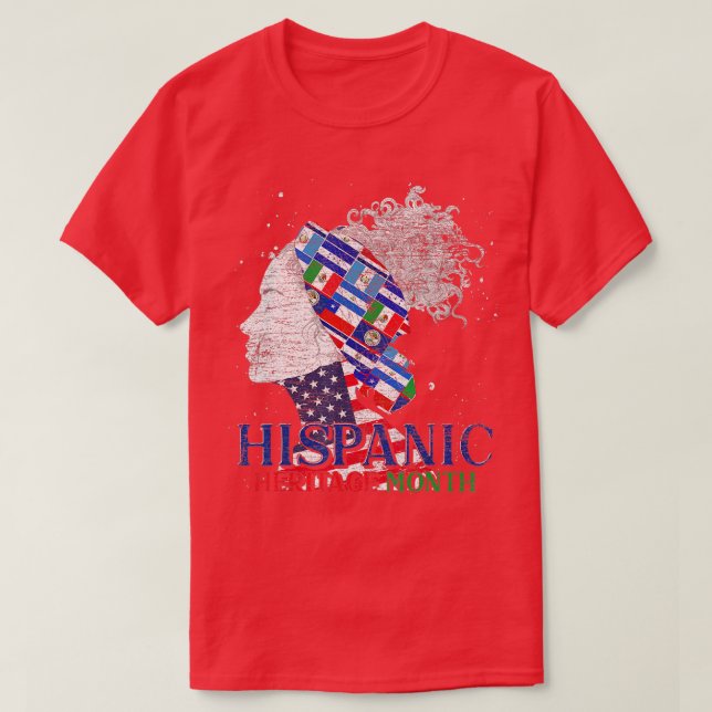 Latino Pride Latino Countries Flags Hispanic Herit T-Shirt (Design Front)