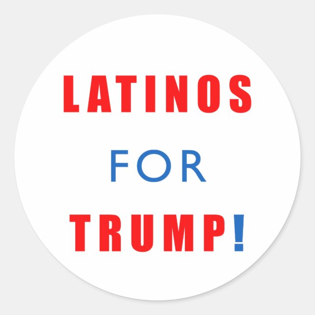 Latinos for Donald Trump Classic Round Sticker (Front)