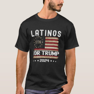Latinos for Trump 2024 Funny Election USA Flag T S T-Shirt