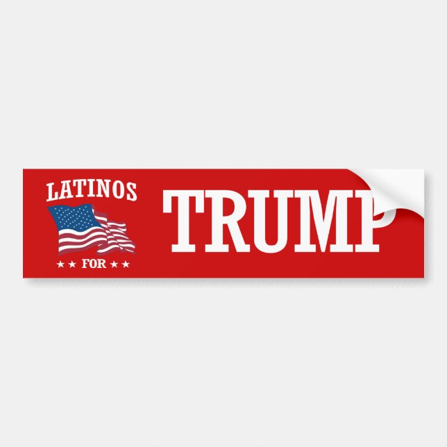 LATINOS FOR TRUMP BUMPER STICKER (Front)