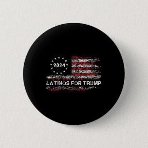Latinos For Trump - President Election Trump Vance 6 Cm Round Badge