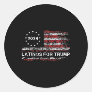Latinos For Trump - President Election Trump Vance Classic Round Sticker