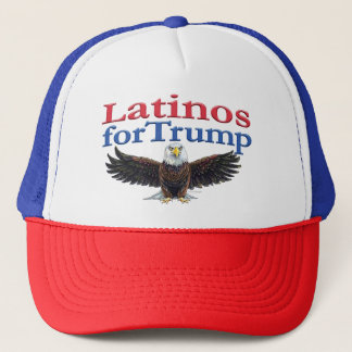 Latinos for Trump Red, White & Blue Eagle Trucker Hat