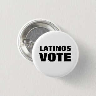 Latinos Vote voto latino black and white modern 3 Cm Round Badge