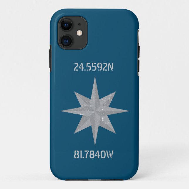 Latitude and Longitude with Nautical Compass Icon Case-Mate iPhone Case (Back)