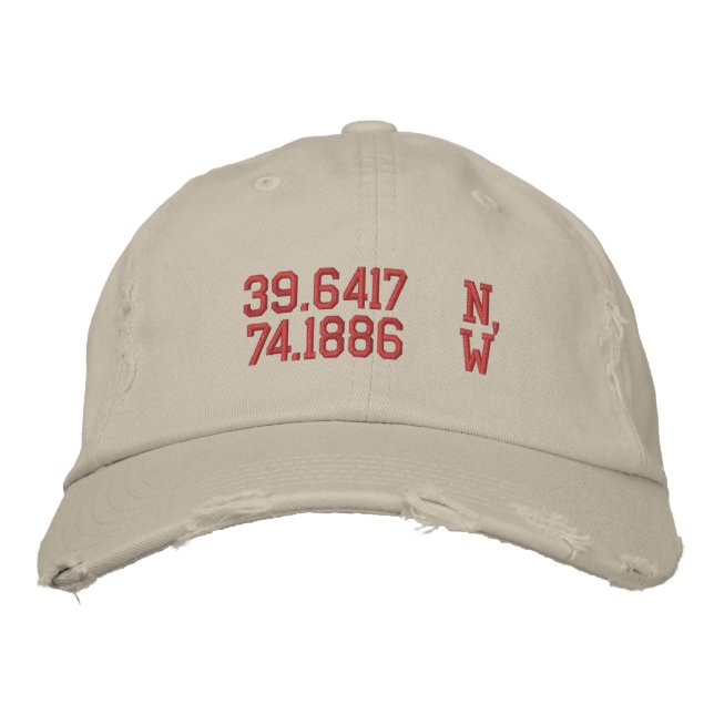 LATITUDES LONGITUDES LBI EMBROIDERED HAT (Front)