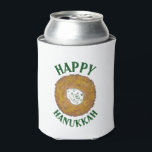 Latkes Happy Hanukkah Chanukah Jewish Holidays Can Cooler<br><div class="desc">Design features an original marker illustration of a delicious latke potato pancake topped with sour cream, a staple in Jewish cuisine. Ideal for Hanukkah celebrations! This latke design is also available on other products. Lots of additional foodie designs are also available from this shop! Don't see what you're looking for?...</div>
