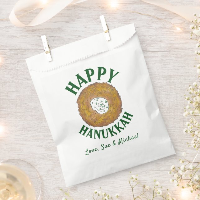 Latkes Happy Hanukkah Chanukah Jewish Holidays Favour Bag (Clipped)