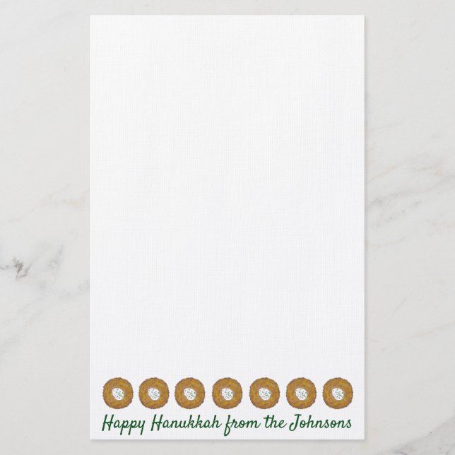 Latkes Happy Hanukkah Chanukah Jewish Holidays Stationery (Front)