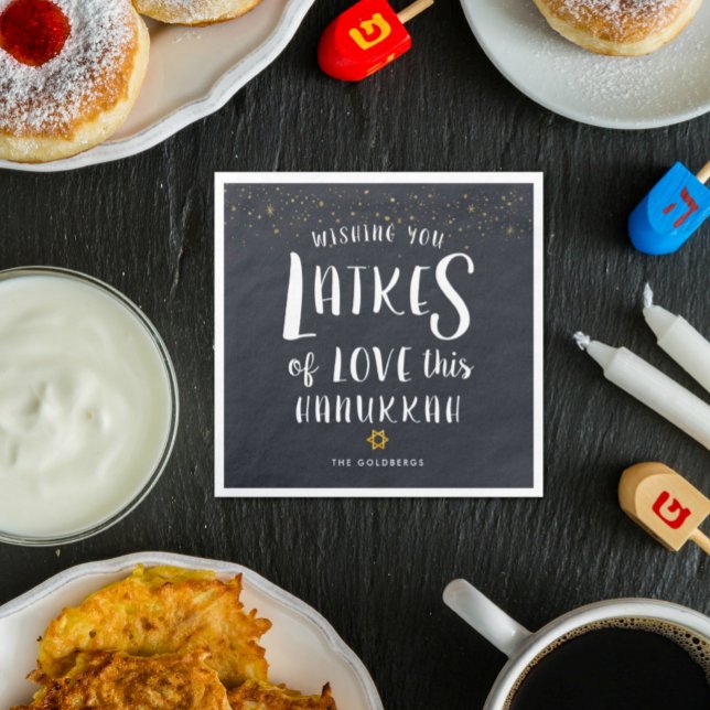Latkes of Love | Hanukkah Party Napkin (Creator Uploaded)