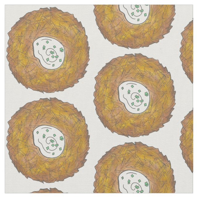Latkes Potato Pancake Hanukkah Jewish Holiday Food Fabric (Close Up)