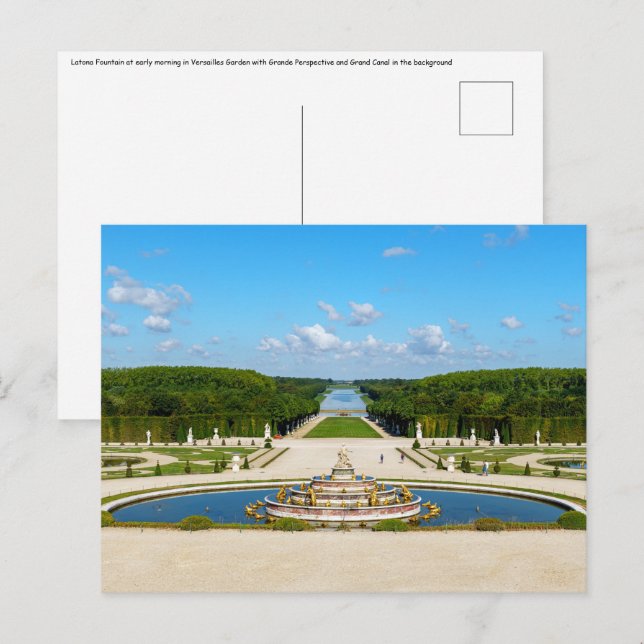 Latona Fountain and Grande Perspective, Versailles Postcard (Front/Back)