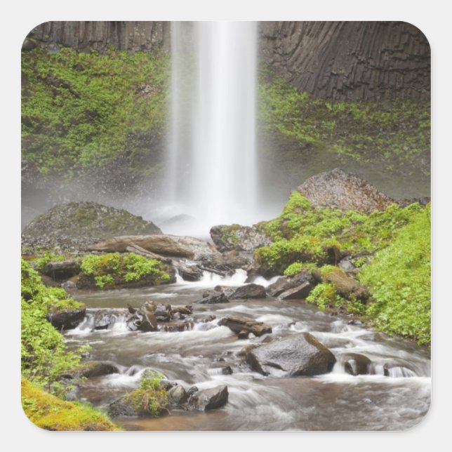 Latourell Falls, Columbia River Gorge, Oregon, Square Sticker (Front)