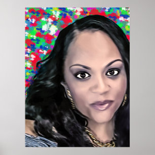 Latoya in colour selfie poster