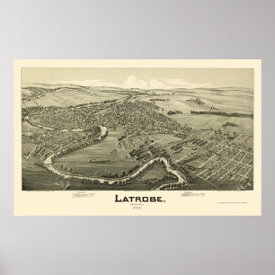Latrobe, PA Panoramic Map - 1900 Poster