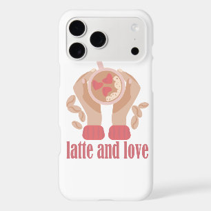 Latte and love cup, hands and coffee quote