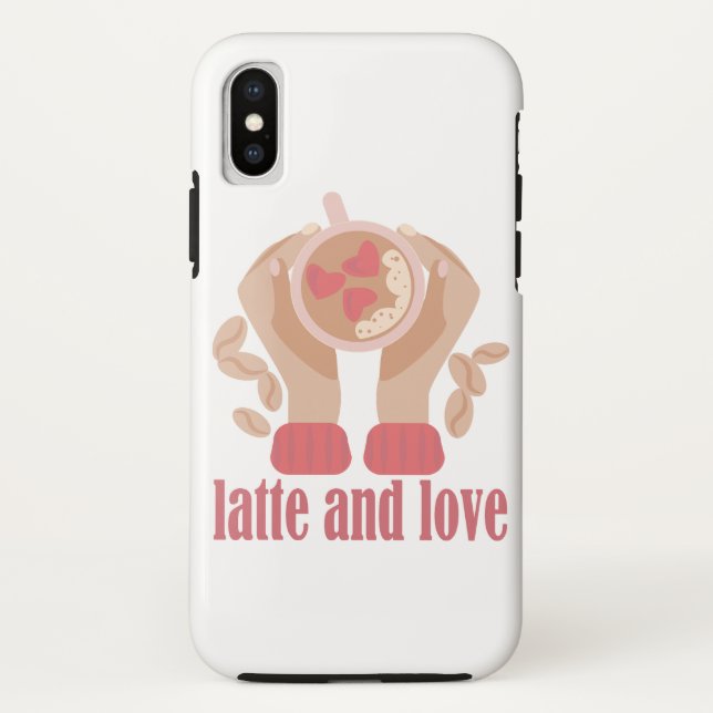Latte and love cup, hands and coffee quote Case-Mate iPhone case (Back)