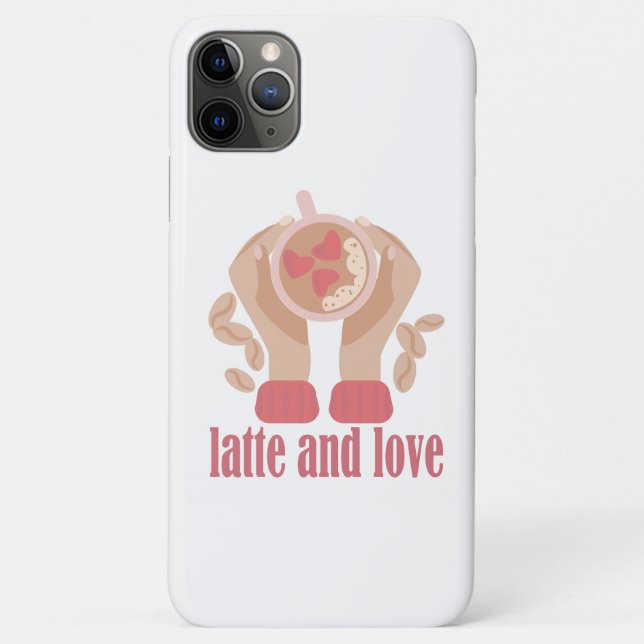 Latte and love cup, hands and coffee quote   Case-Mate iPhone case (Back)