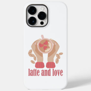 Latte and love cup, hands and coffee quote   Case-Mate iPhone 14 pro max case