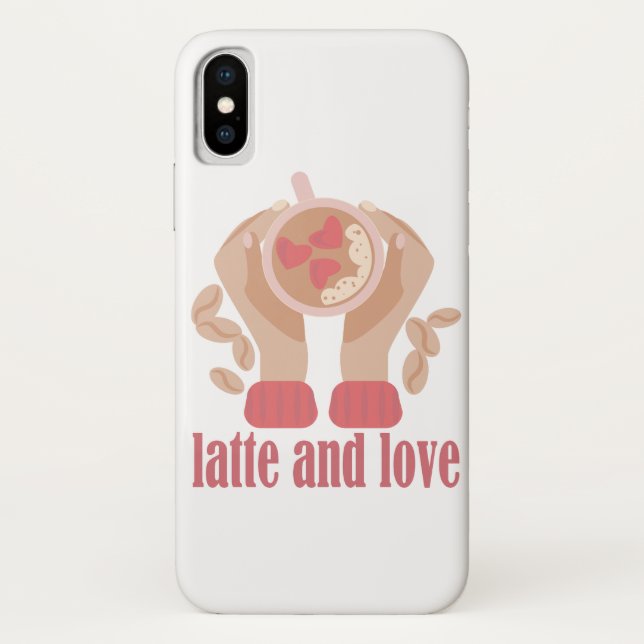 Latte and love cup, hands and coffee quote   Case-Mate iPhone case (Back)