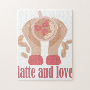 Latte and love cup, hands and coffee quote  jigsaw puzzle