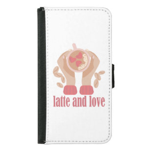 Latte and love cup, hands and coffee quote   samsung galaxy s5 wallet case