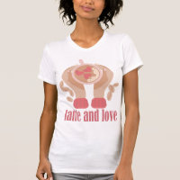 Latte and love cup, hands and coffee quote T-Shirt