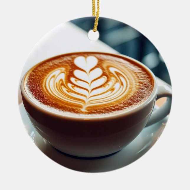 Latte Art Ceramic Ornament (Front)